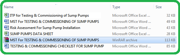 MST FOR TESTING & COMMISSIONING OF SUMP PUMPS