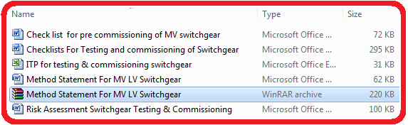 Method Statement For MV LV Switchgear