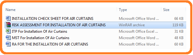 Method statement for Air Curtains Installation