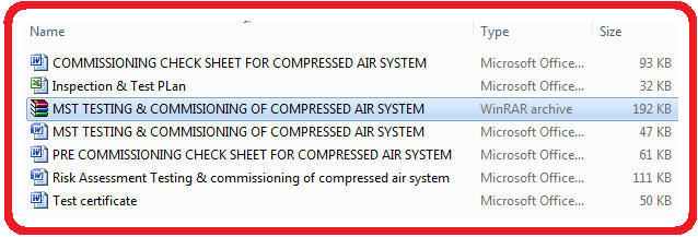 MST TESTING & COMMISIONING OF COMPRESSED AIR SYSTEM