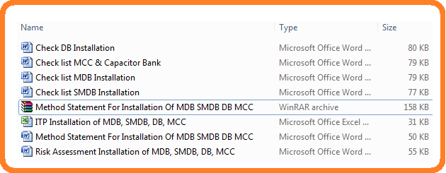 Method Statement For Installation Of MDB SMDB DB MCC