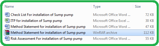 Method Statement for installation of Sump pump