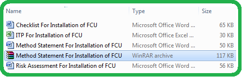 Method Statement For Installation of FCU