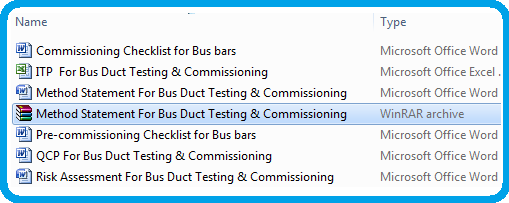 Method Statement For Bus Duct Testing Commissioning