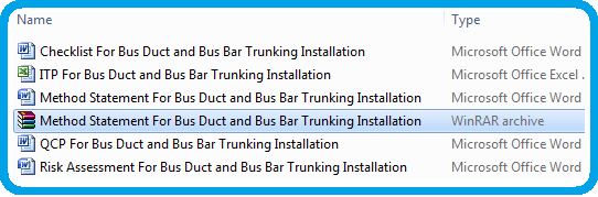 Method Statement For Bus Duct and Bus Bar Trunking Installations