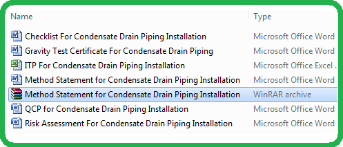 Method Statement for Condensate Drain Piping Installation