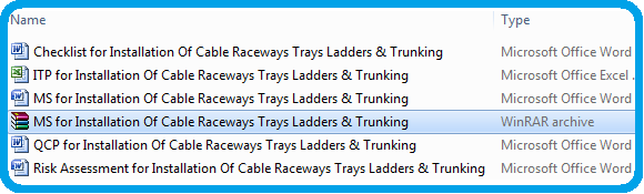 Method Statement for Installation Of Cable Raceways Trays Ladders & Trunking