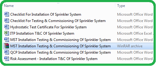 Method Statement for Installation Testing & Commissioning Of Sprinkler System