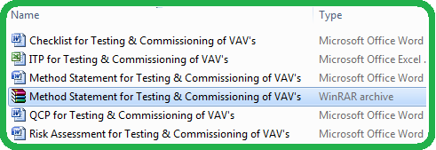 Method Statement for Testing & Commissioning of VAV's