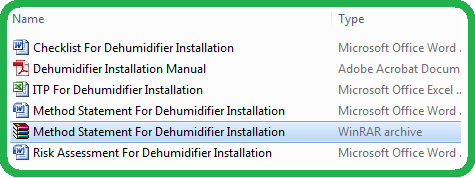 Method Statement For Dehumidifier Installation