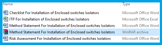 Method Statement For Installation of Enclosed switches Isolators