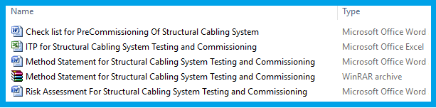 Method Statement for Structural Cabling System Testing and Commissioning