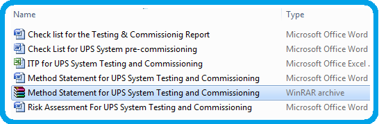 Method Statement for UPS System Testing and Commissioning