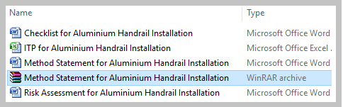 Method Statement for Aluminium Handrail Installation