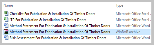 Method Statement For Fabrication & Installation Of Timber Doors