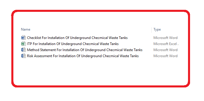 Underground Chemical Waste Tank Installation Method Statements