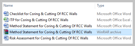 Method Statement for Coring & Cutting Of RCC Walls