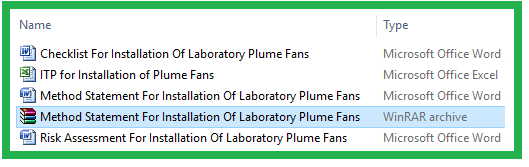 Method Statement For Installation Of Laboratory Plume Fans