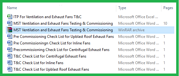 Method Statement for Ventilation and Exhaust Fans Testing & Commissioning