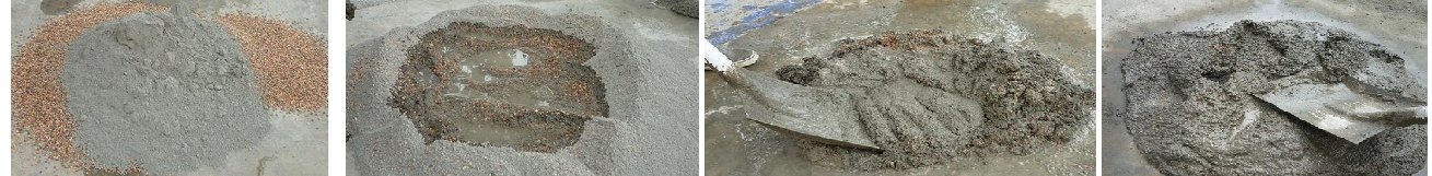 mixing of cement and pebble