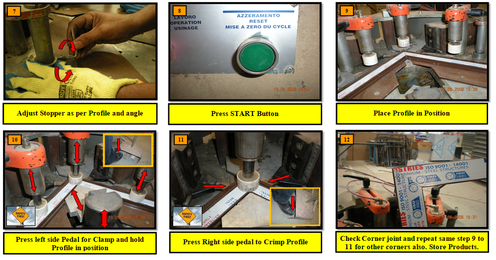 crimping work instruction for aluminum profile