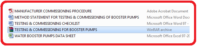 Testing & commissioning of booster pumps