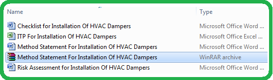 Method Statement For Installation Of HVAC Dampers