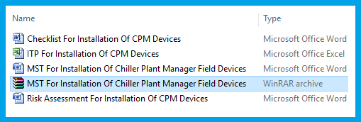 MST For Installation Of Chiller Plant Manager Field Devices