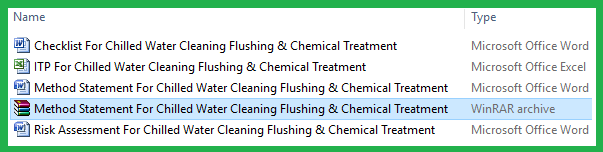 Method Statement For Chilled Water Cleaning Flushing & Chemical Treatment