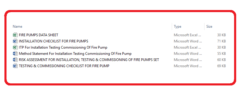 Fire Fighting Pump Testing and Commissioning Method Statement Package ...